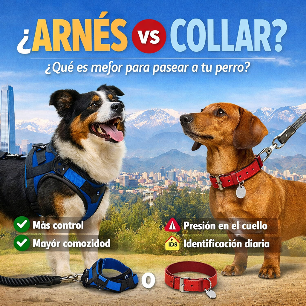 Arnés vs collar: ¿qué es mejor para pasear a tu perro?