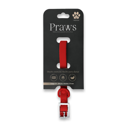 Collar Praws Rojo con su empaque