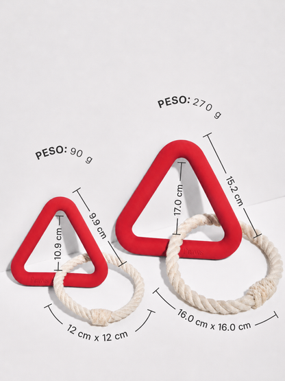 Medidas del Triángulo Pulling Praws rojo: talla S y talla M en centímetros