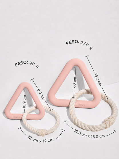 Medidas del Triángulo Pulling Praws rosa: talla S y talla M en centímetros